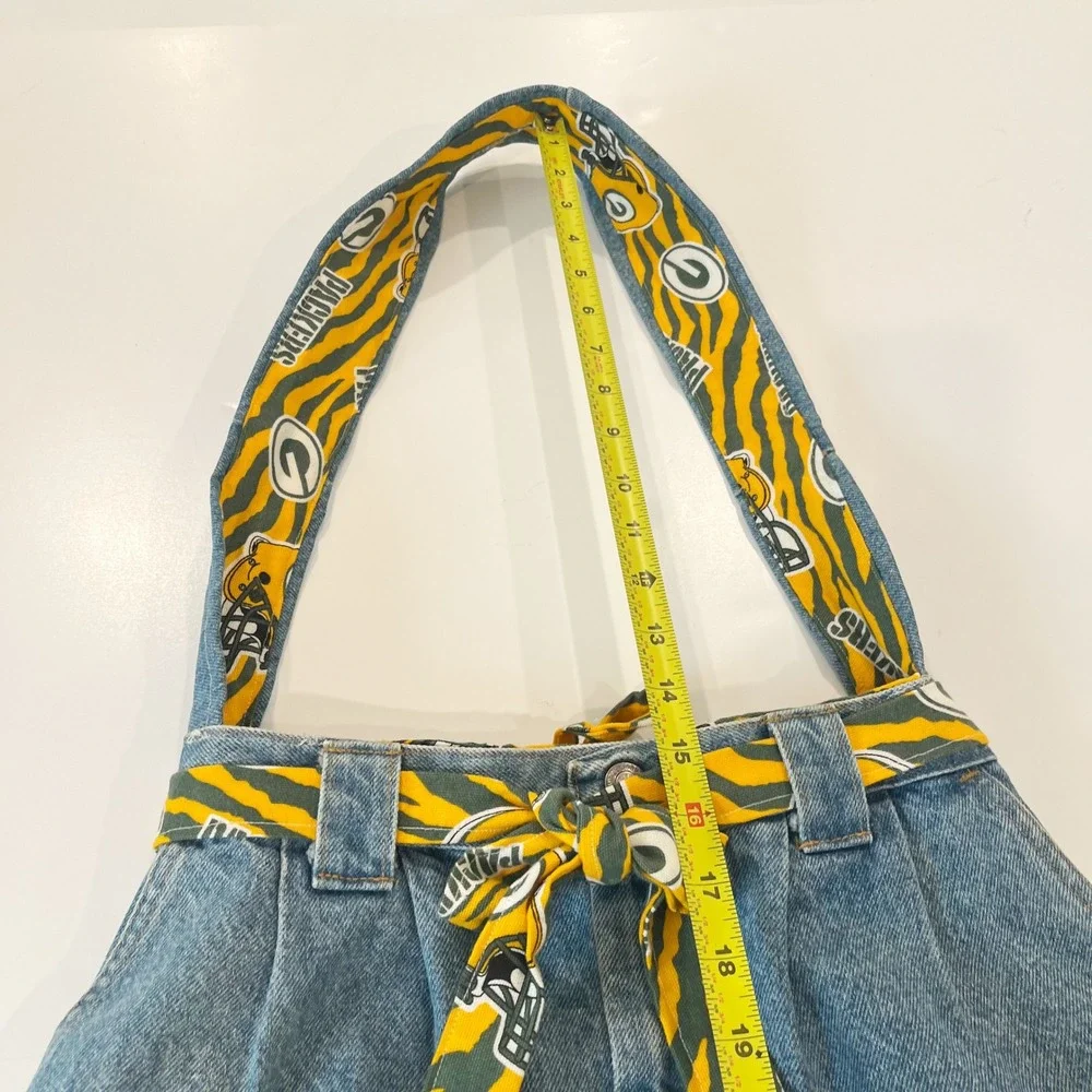 Green Bay Packers Custom Denim Hobo Bag Repurposed Jean Purse NFL Fan Gear